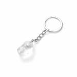 Clear Crystal Quartz Keychain
