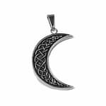 Norse Crescent Moon Stainless Steel Amulet
