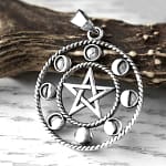 Mystic Moon Phase Necklace Silver