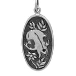 Cat Skull Floral Recycled Silver Necklace