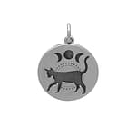 Celestial Black Cat Recycled Silver Necklace