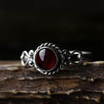 Amaya Stackable Garnet Silver Ring
