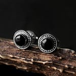 Raina Silver Onyx Stud Earrings