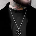 Forever Yours Stainless Steel Entwined Heart Snake Necklace For Him