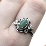 Devana Vibrant Green Aventurine Ring Silver