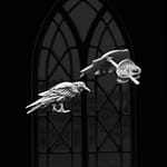 Poe Raven Earrings Silver Studs