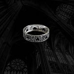 Victorian Gothic Architecture Band Ring Silver