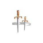 Adjustable Medieval Sword Ring Silver & Bronze