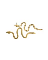 Serpentine Fire Stainless Steel Gold Snake Earrings-side