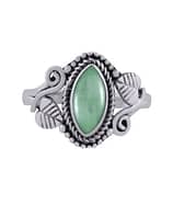 Devana Vibrant Green Aventurine Ring Silver