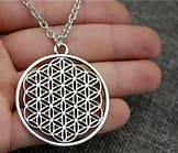 flower of life symbol pendant close up