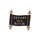 satans main bitch glitter pin