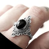 Ariana onyx silver ring