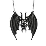 Black gothic Maleficent necklace with batwings from Restyle