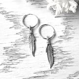 feather-mini-hoop-earrings-silver-hellaholics