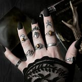 pagan-pentagram-magick-carnal-heart-duo-serpent-huntress-avila-aelia-tiger-eye-silver-rings-mix-hellaholics