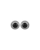 raina-round-onyx-silver-stud-earrings-hellaholics-front
