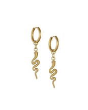 night-serpent-stainless-steel-gold-snake-hoop-earrings