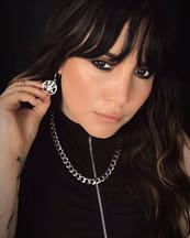 baphomet-pentagram-hoops-earrings-set-on-model-hellaholics