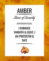 Amber Affirmation Card for Amber Crystals