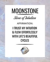 Moonstone Affirmation Card for Moonstone Crystals