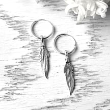 feather-mini-hoop-earrings-silver-hellaholics