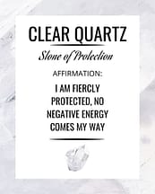 Clear Quartz Affirmation Card for Clear Quartz Crystals