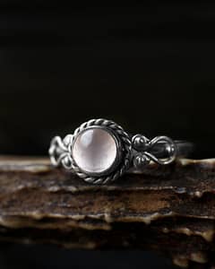Amaya Stackable Rose Quartz Silver Ring
