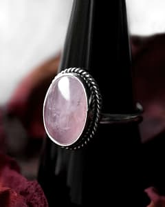 Gaia Rose Quartz Silver Ring