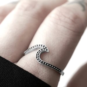 wave silver ring in sterling silver.