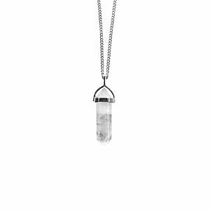 Clear Quartz Stainless Steel Necklace