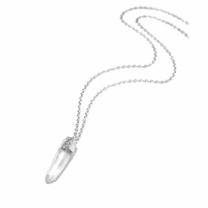 Silver-dipped Clear Quartz Necklace