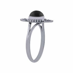 Amadi gothic stone ring with a black onyx stone side view