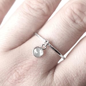 Nyx Clear Quartz Silver Cut Stone Ring