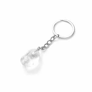 Clear Crystal Quartz Keychain