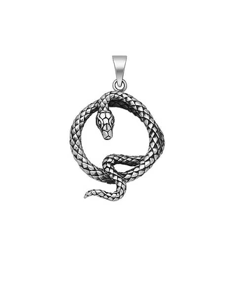 Snakes, offers crystals and flowers, Sterling silver serpent necklace, Made to order