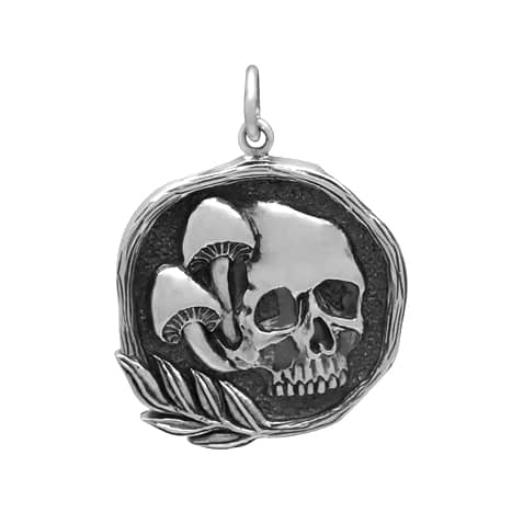 Sterling Silver Skull Padlock Pendant