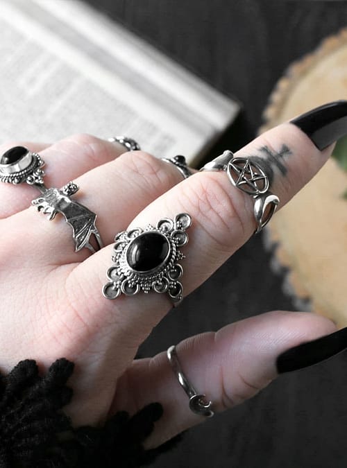 ariana-silver-ring-triple-moon-pentagram-goddess-silver-ring-hellaholics