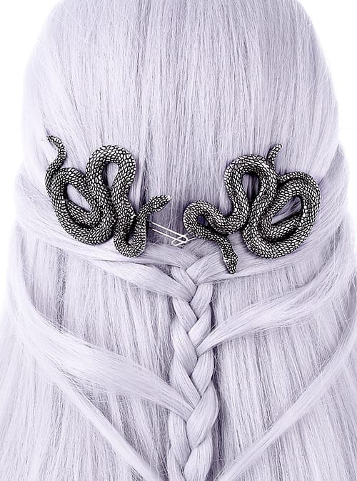 snake hairclips restyle hair