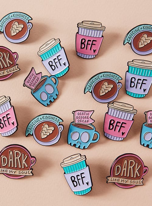 coffee pins from punky pins