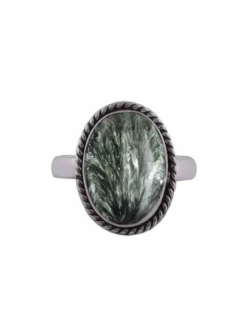 seraphinite-green-sterling-silver-ring-front