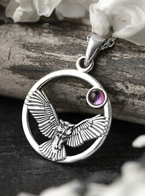 owl-in-flight-silver-pendant-hellaholics