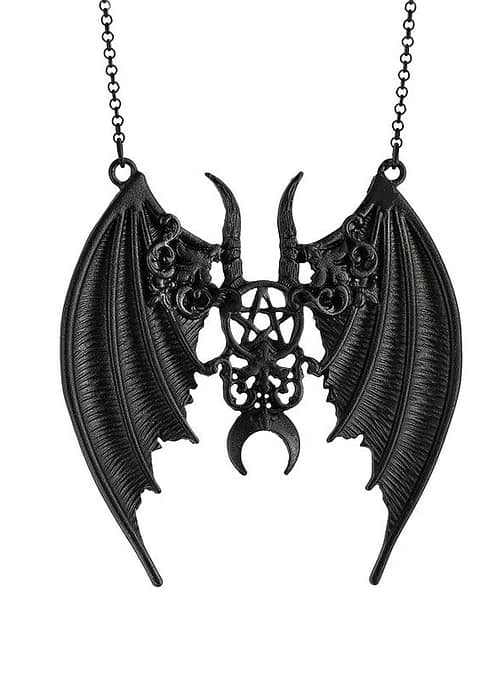 Black gothic Maleficent necklace with batwings from Restyle