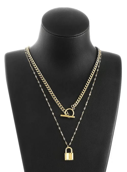 double-layer-stainless-steel-gold-choker-lock -necklace-hellaholics