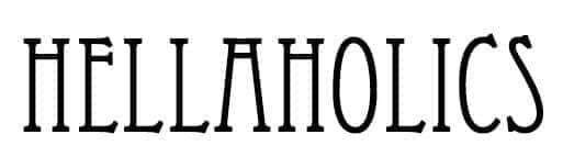 Hellaholics logo in letters