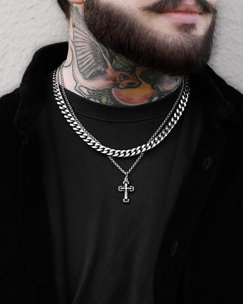 Gothic Cross Necklace in Stainless Steel