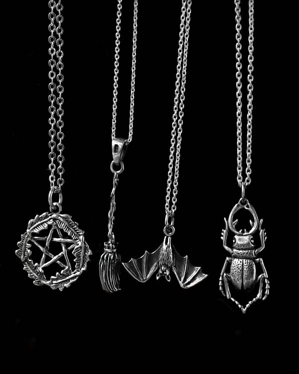 oak-leaf-pentagram-broom-hanging-bat-beetle-silver-necklaces-hellaholics (2)