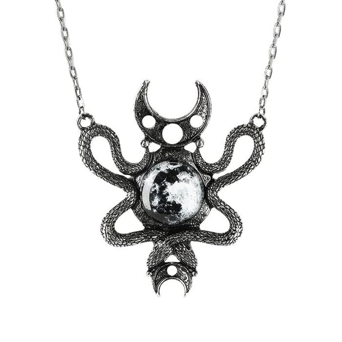 Moon Embraced Necklace Silver