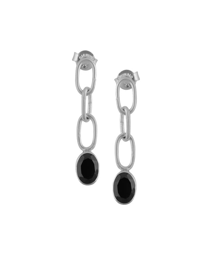 LOUISE Hoop Earrings in Stainless Steel With Round Sequins in 