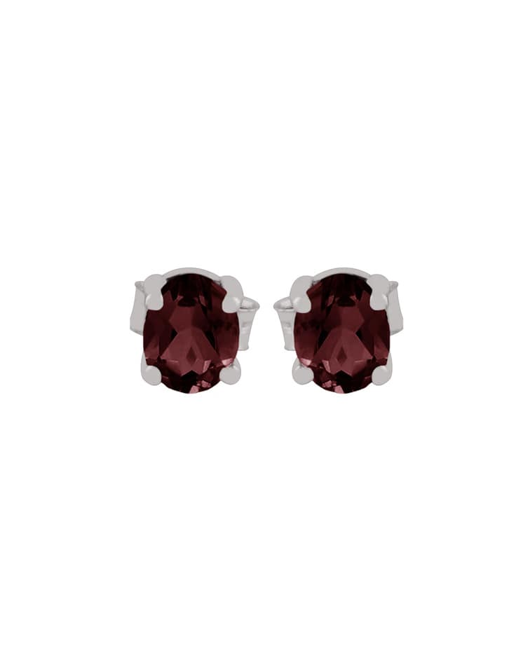 reign-cut-stone-garnet-silver-stud-earrings-hellaholics-front